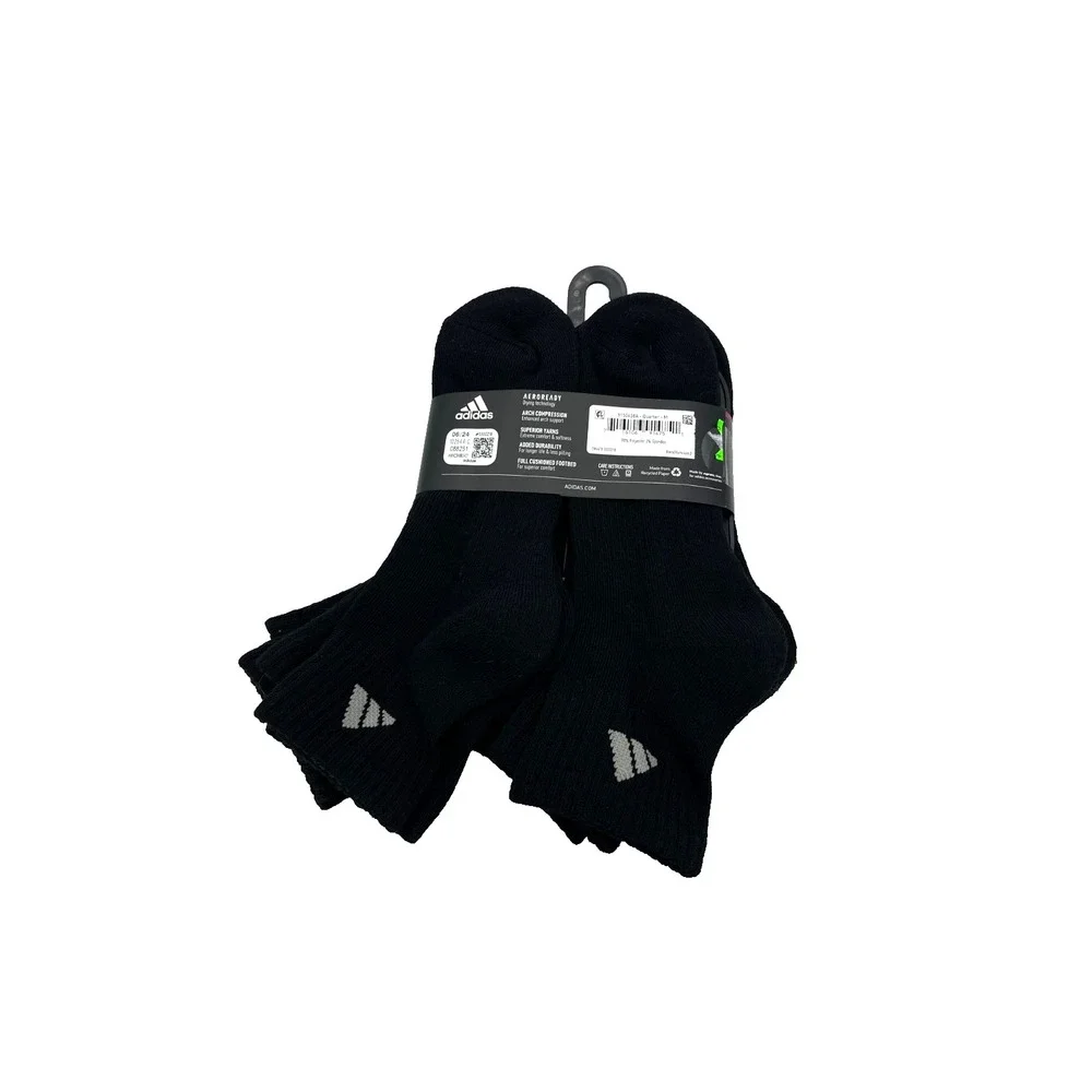 Adidas Women's Socks Quarter Aero-ready Cushioned 6 Pair Shoe Size 5-10 M EW4478